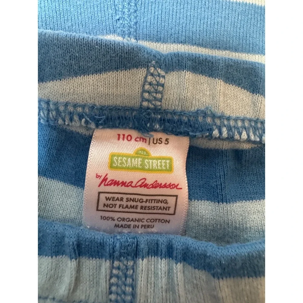 Hanna Andersson x‎ Sesame Street Cookie Monster Organic Cotton Sleep Set Sz 5T - Picture 5 of 5